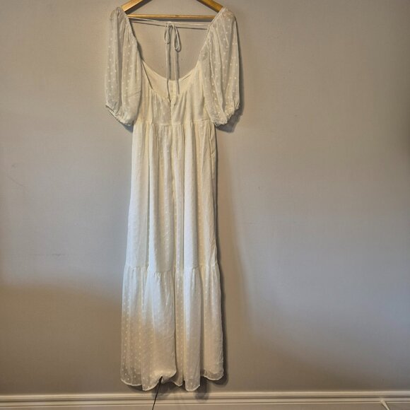 NWT Lulus White Swiss Dot Maxi Dress Size Large - Picture 9 of 14